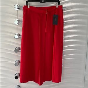 Zara red crop palazzo/skirt pants